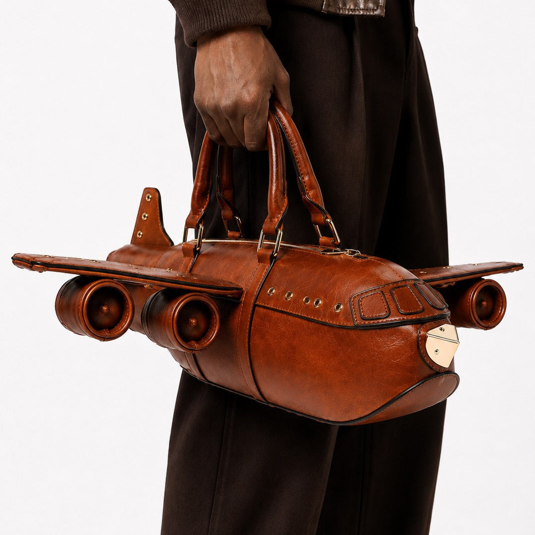 Flugzeug-inspirierte Handtasche