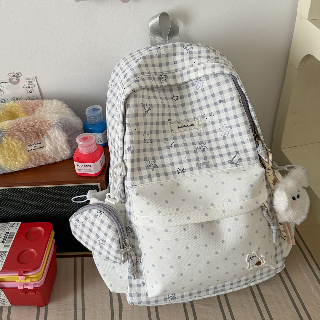 Stylischer Karostoff Casual Rucksack Karnz