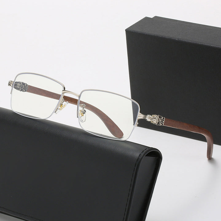 Damen modische Brille mit rechteckigem Rahmen und hochwertigen Holzdetails Karnz
