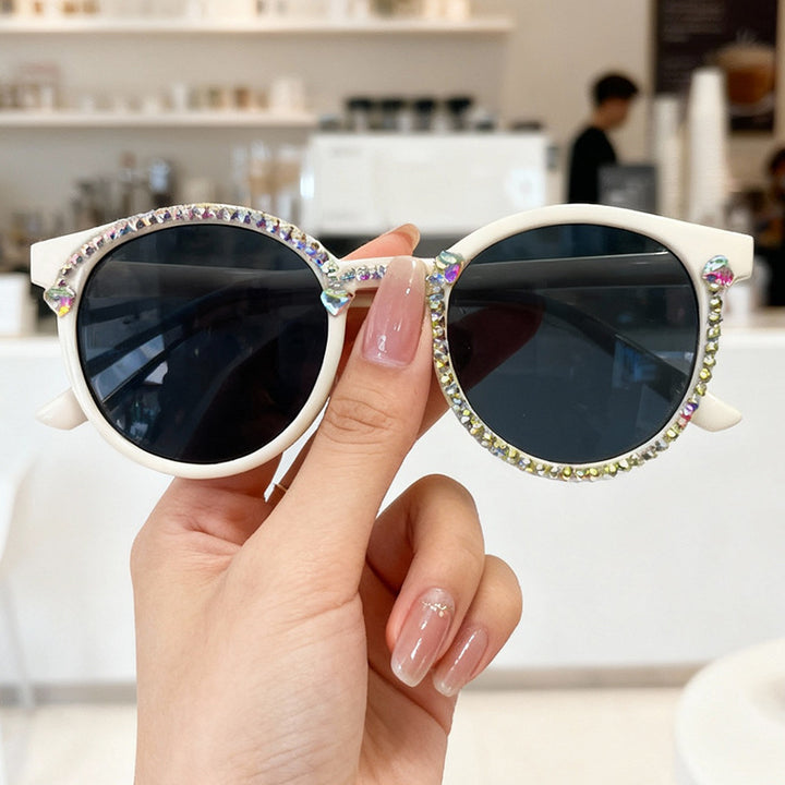 Kristallverzierte Katzenaugen-Sonnenbrille Karnz
