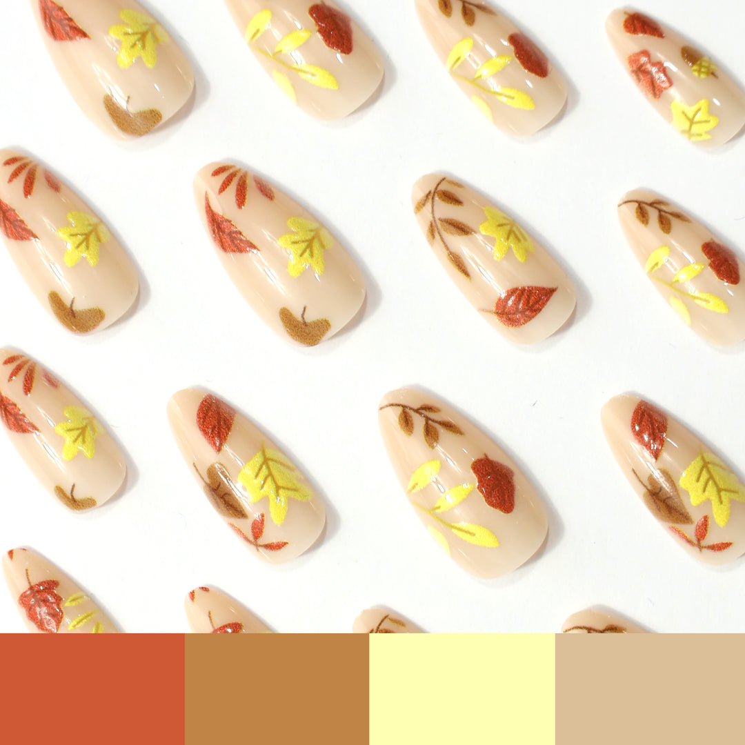 Herbst-Themen Dekorative Presse-On Nail Enhancements Karnz