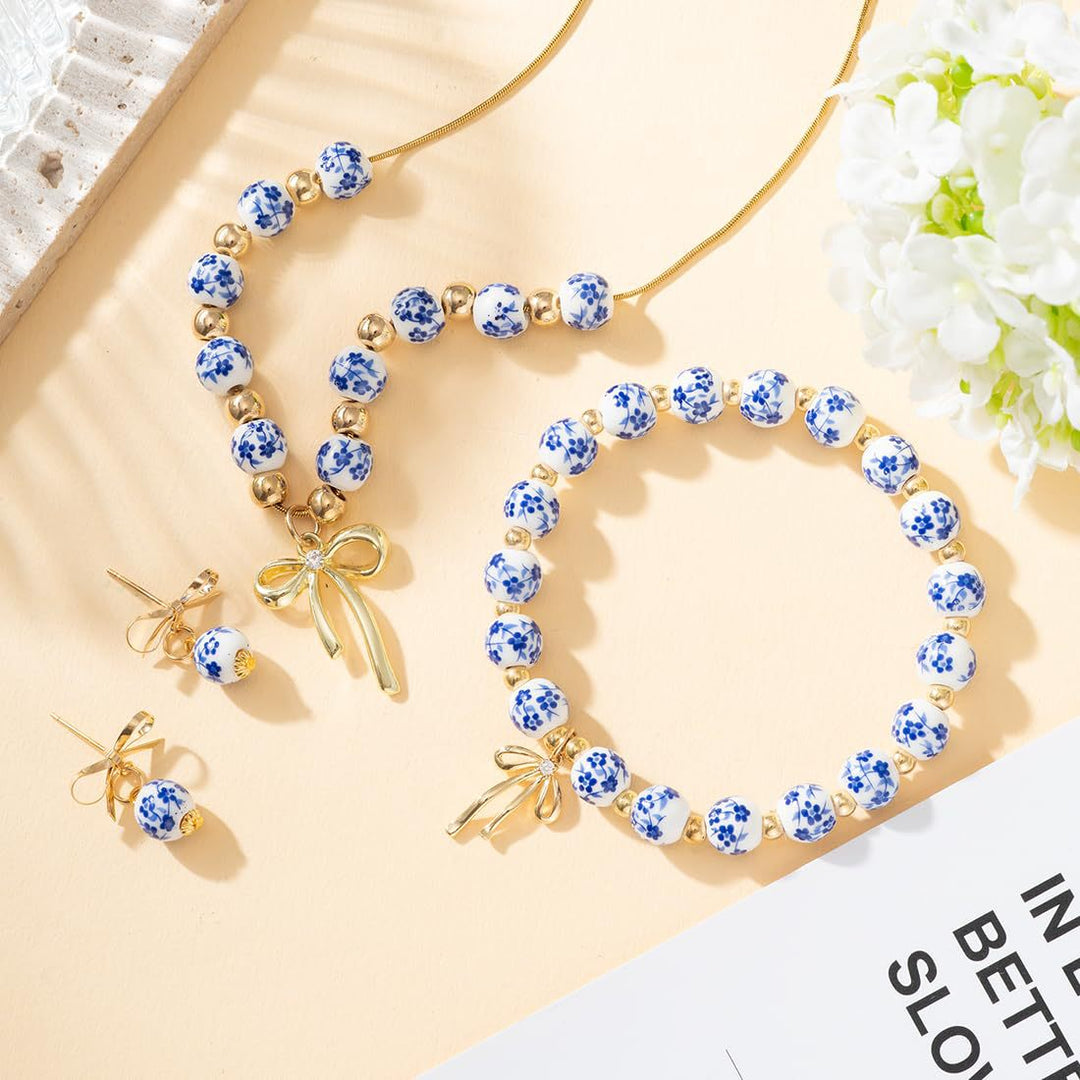 Florale Perlen-Charm-Armband Karnz