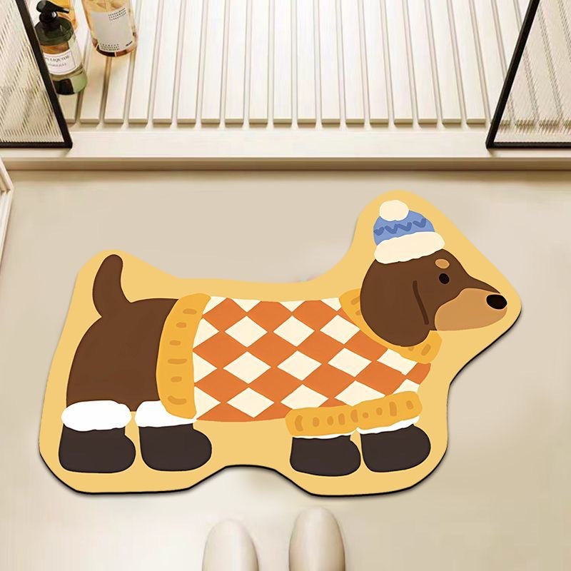 Verspielt geformte Hund-Badezimmermatte
