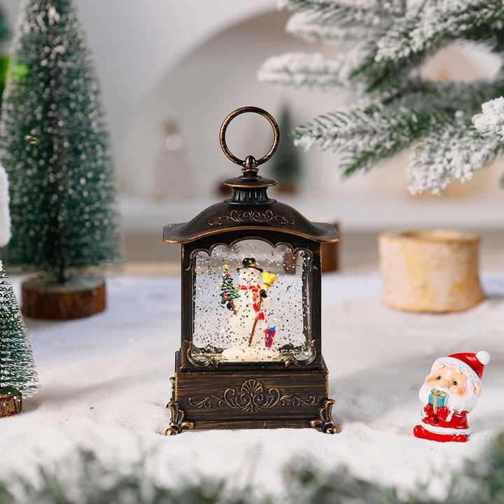 Lichterlaterne mit Schneeszenen Karnz