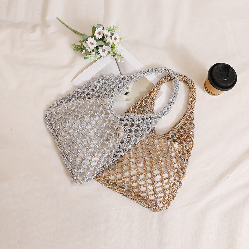 Damen Henkeltasche aus handgeknüpftem Naturmaterial Karnz