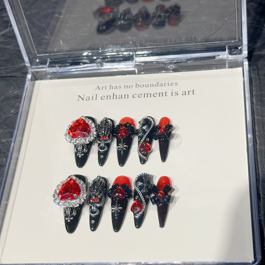 Gothic Herz Charm Nagel Kunst Set