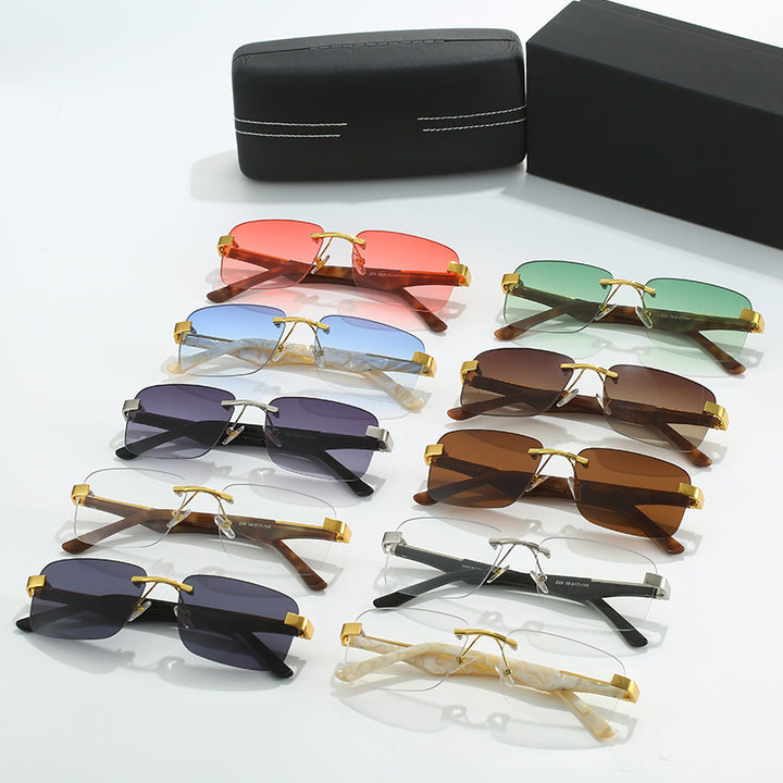 Damen modische Halbrahmenbrille mit elegantem Metall- und Kunststoffmix Karnz
