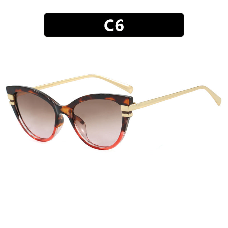 Damen Cat-Eye Sonnenbrille mit eleganten Metallakzenten Karnz