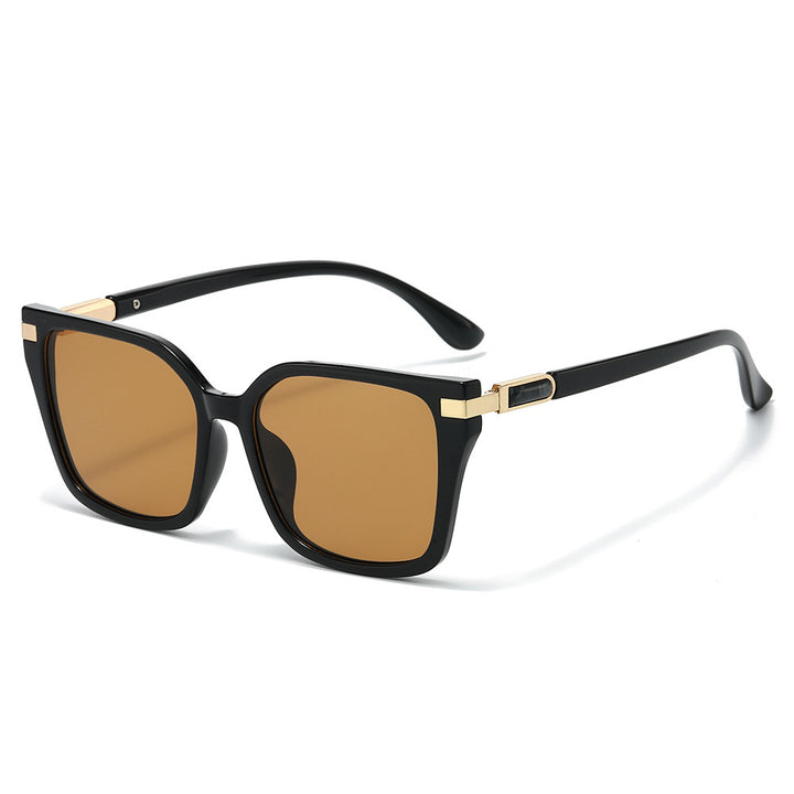 Oversized Quadratische Rahmen Sonnenbrillen mit goldenen Akzenten Karnz