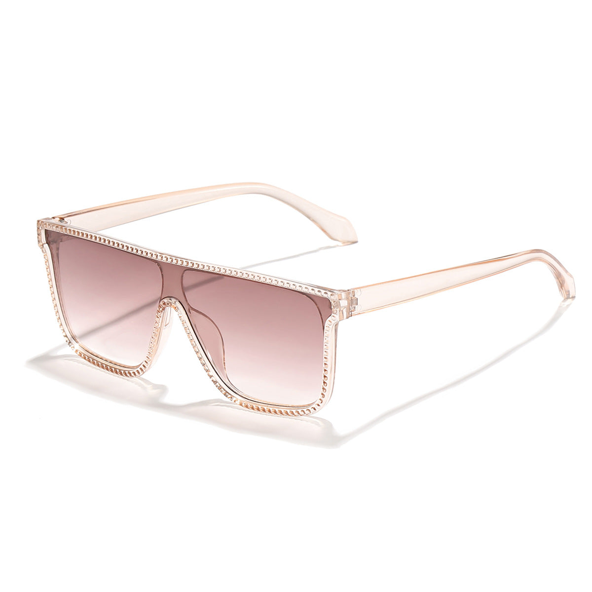 Damen futuristische Mode-Sonnenbrille mit breitem Rahmen und kontrastierenden Gläsern Karnz