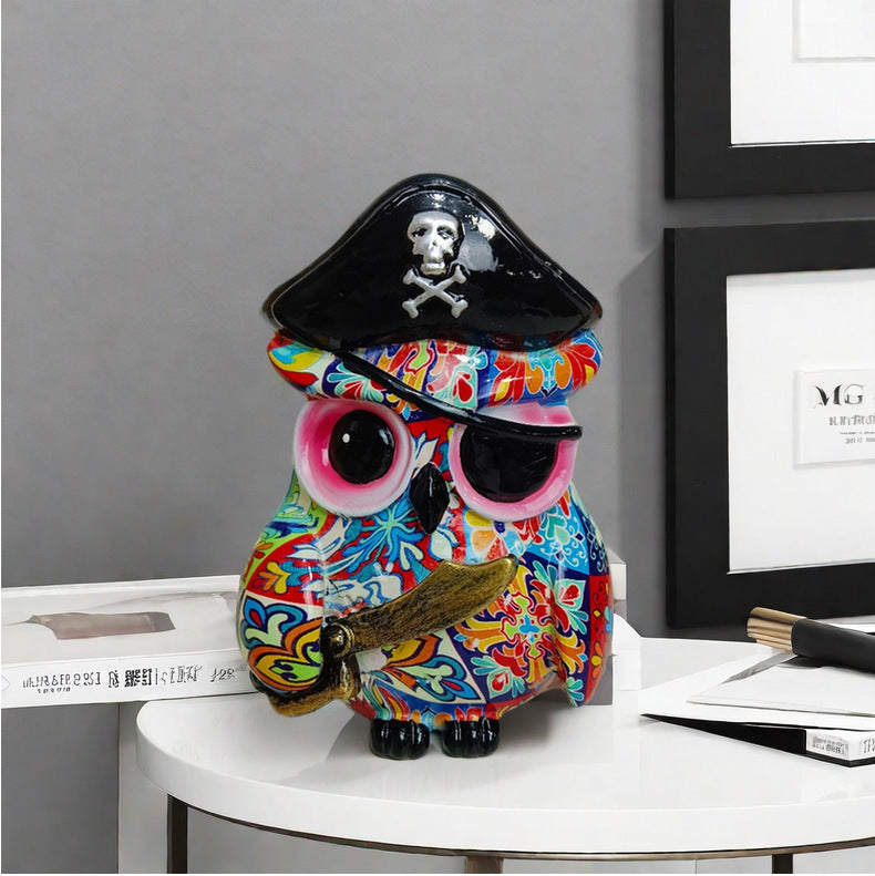 Kunstvolle Eulenfigur im maritimen Design Karnz