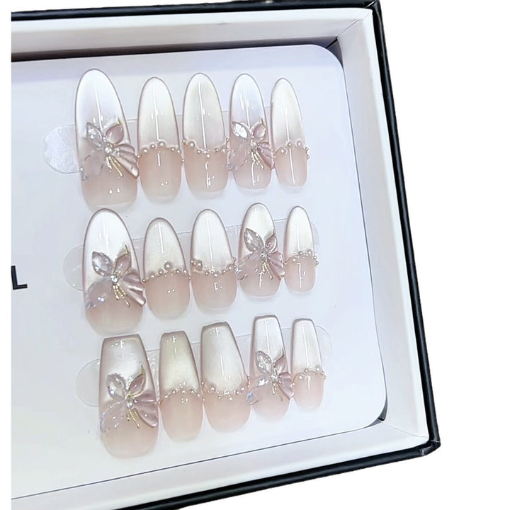 Premium Dekorative Druck-Nägel Set mit Schmetterlingen Karnz