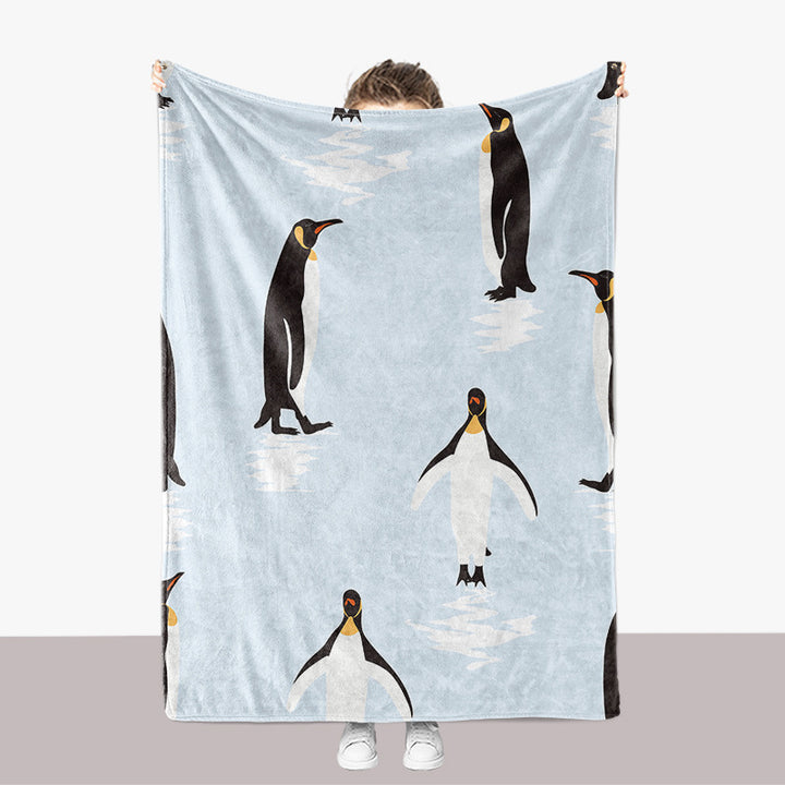 Pinguin-Themen-Plüsch-Wurfdecke