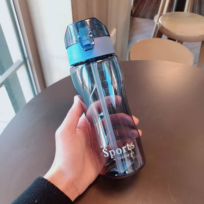 Damen Ergonomische Sporttrinkflasche mit integrierter Trinkhalmfunktion Karnz