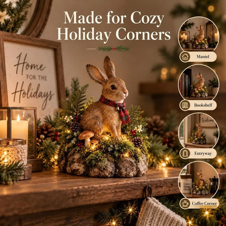 Dekorative Hase mit Weihnachtsmotiv Karnz