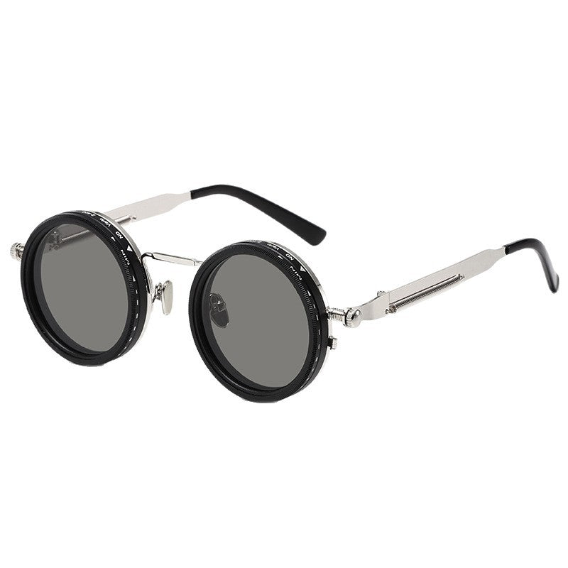 Damen vintage inspirierte runde Sonnenbrille mit einzigartigem Rahmen Karnz