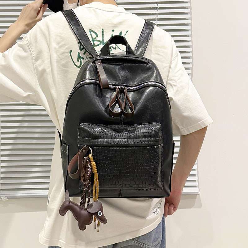 Stylische Krokodil-muster Leder Rucksack Karnz