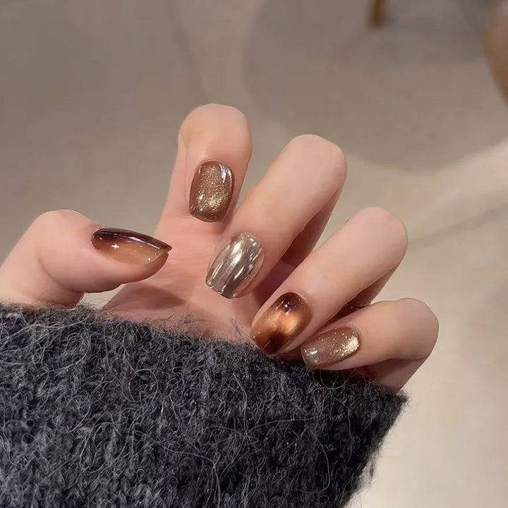 Premium Metallic Finish Press-On Nagel Set