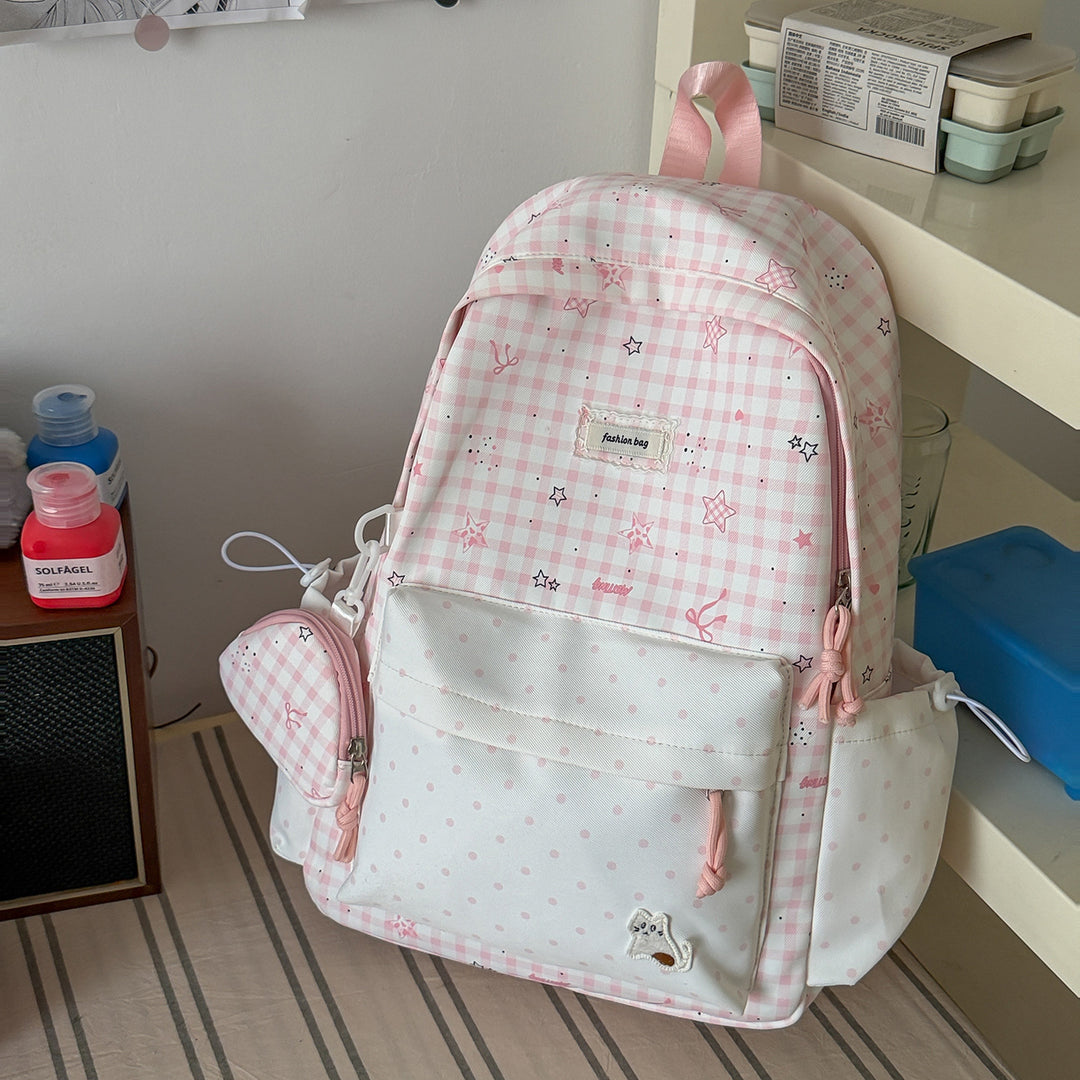 Stylischer Karostoff Casual Rucksack Karnz