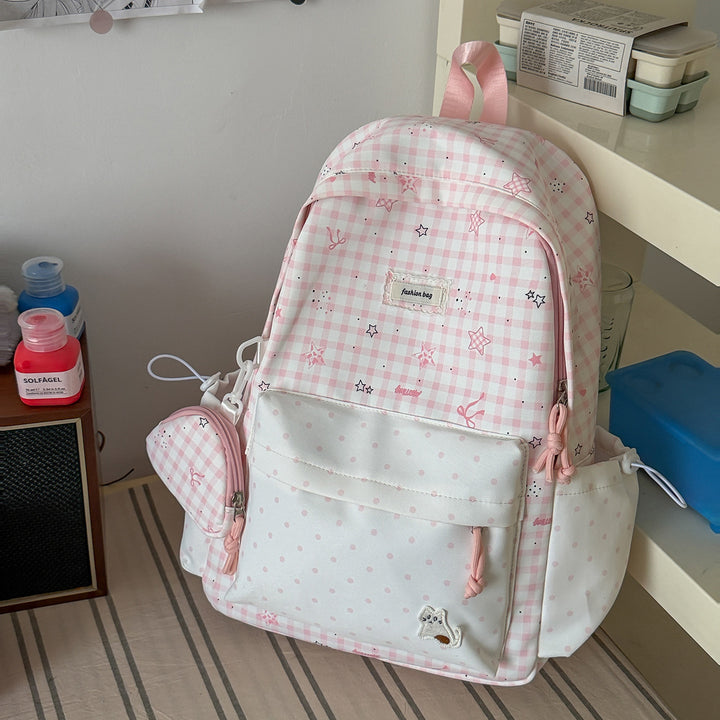 Stylischer Karostoff Casual Rucksack Karnz