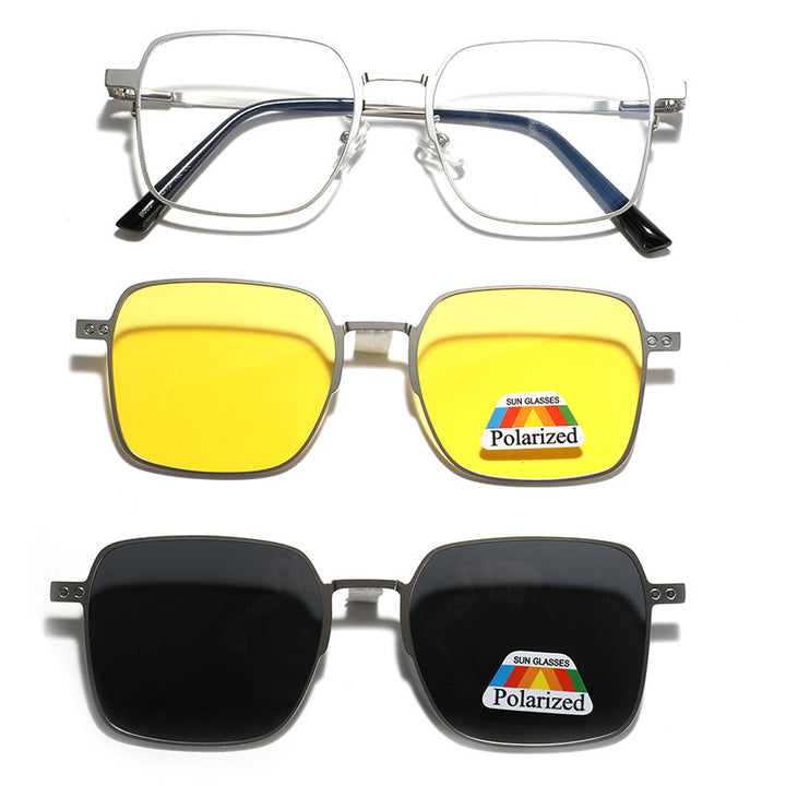 Damen vielseitige, modische Sonnenbrille mit wechselbaren polarisierenden Gläsern Karnz