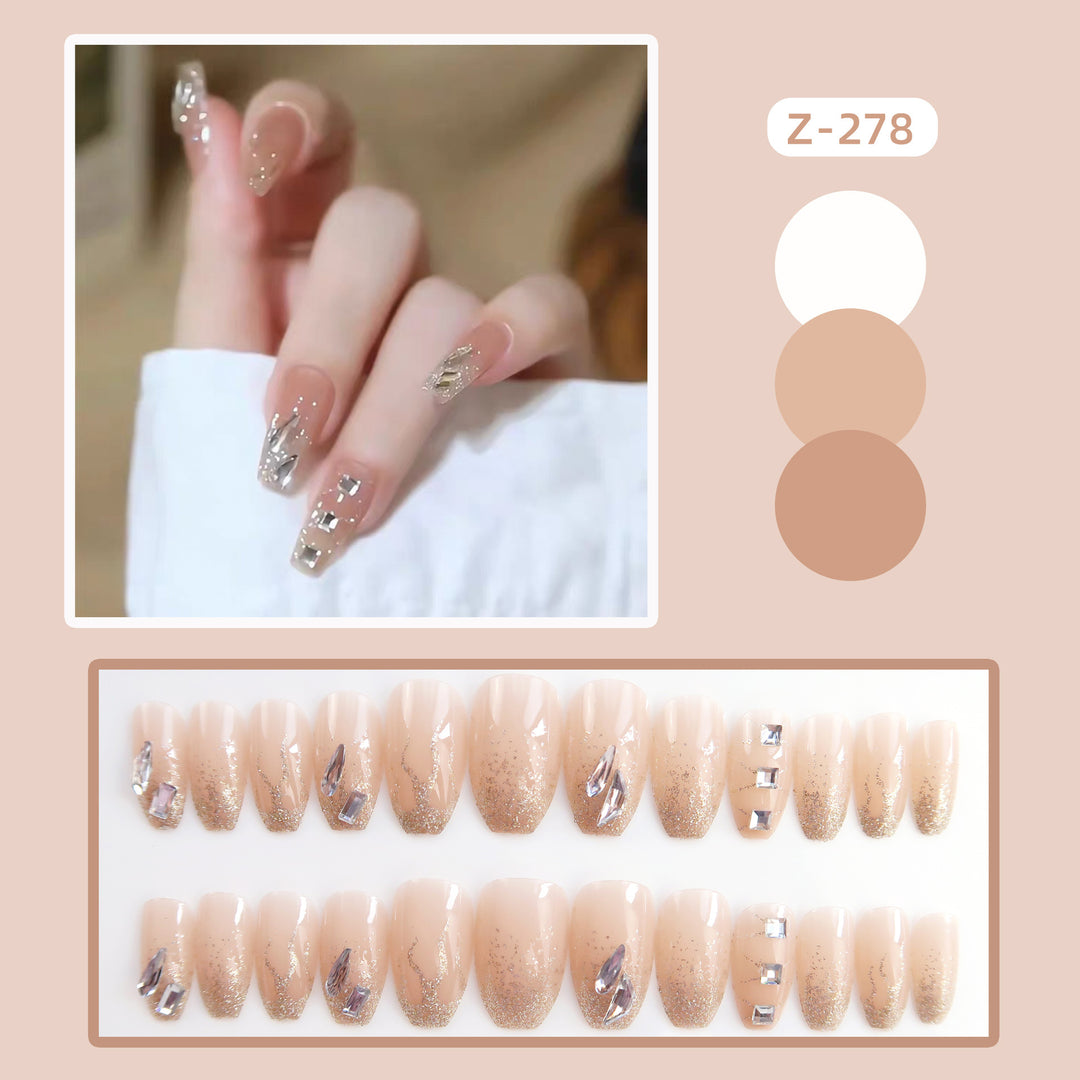 Künstlerisches Glitzer Press-On Nagelset