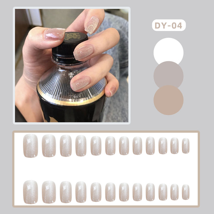 Glitzerndes Natürliches Finish Press-On Nagelset Karnz