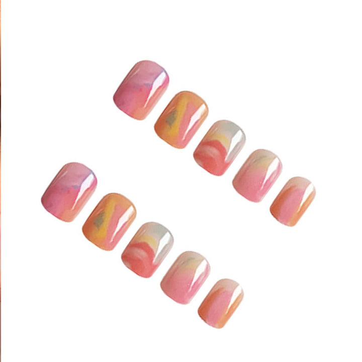 Kunstnagelset mit bunten Marmor-Designs Karnz