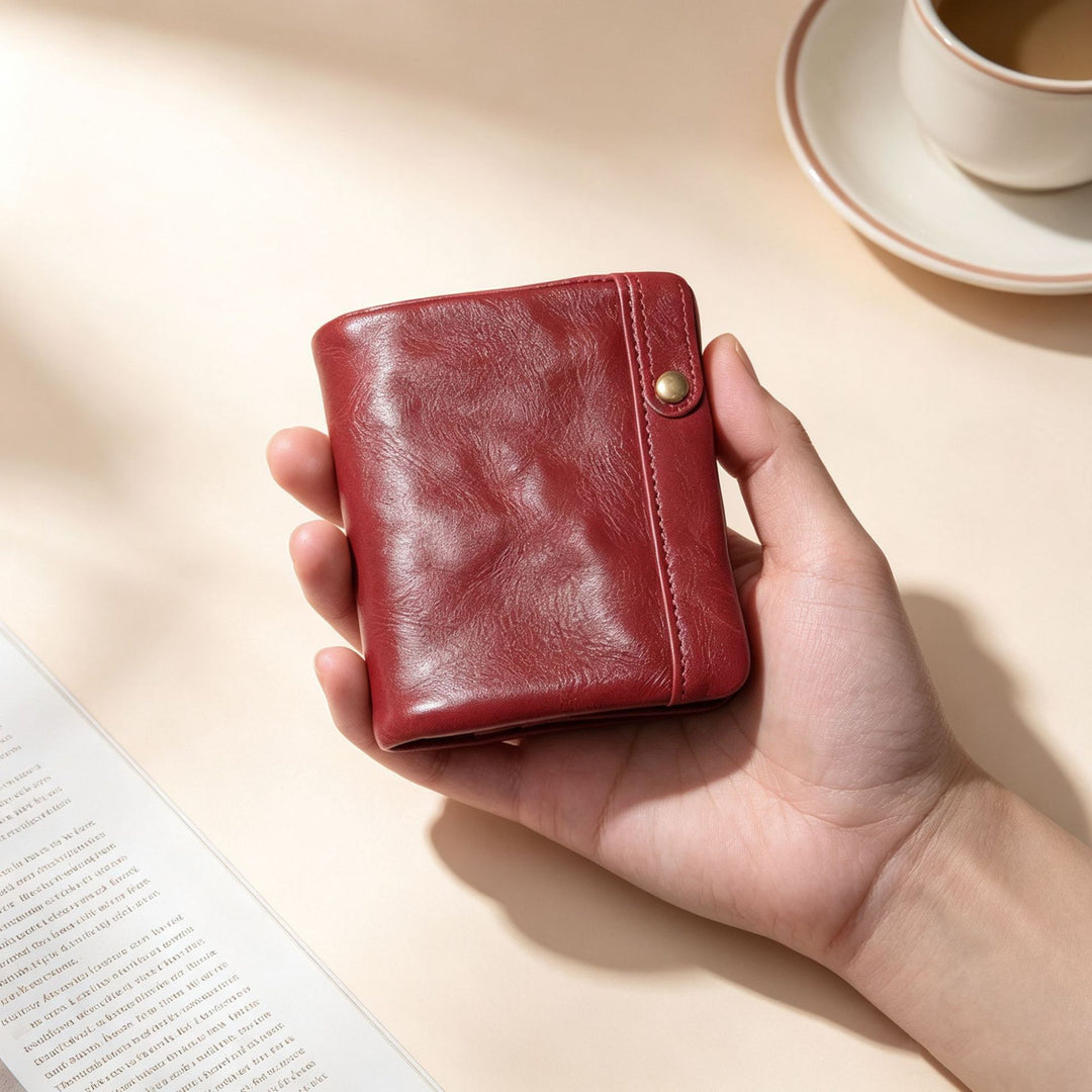 RFID-blockierende Leder-Kartenbrieftasche