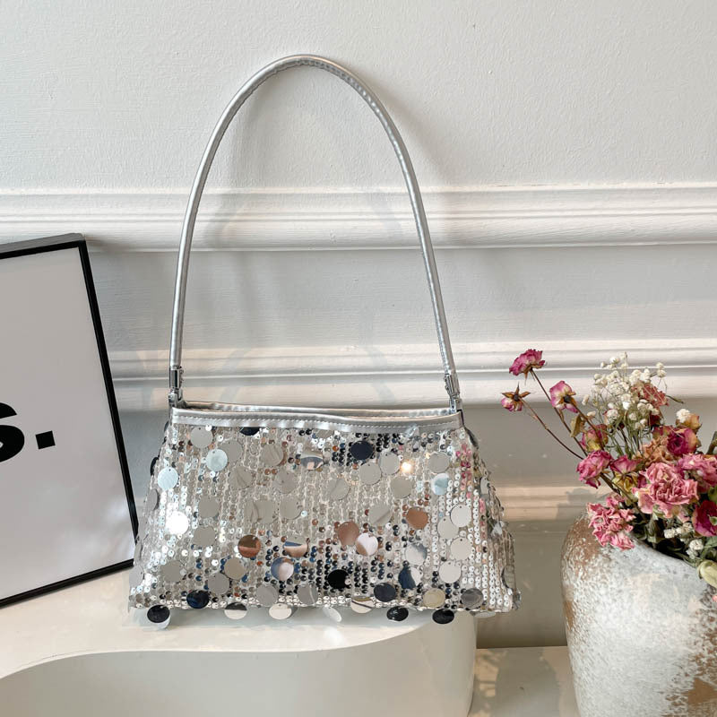 WoGlamorous Pailletten Abend Schultertasche Karnz