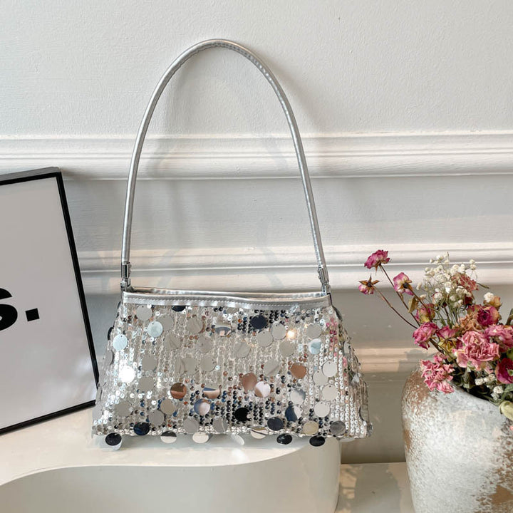 WoGlamorous Pailletten Abend Schultertasche Karnz
