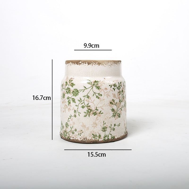 Deko Blumentopf mit floraler Verzierung Karnz