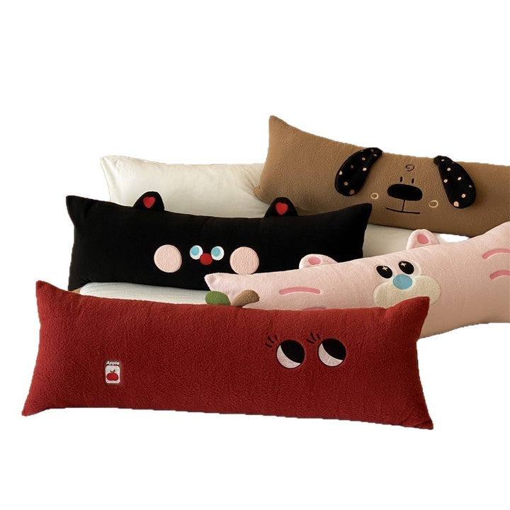 Übergroße Plush Dekorative Körperkissen mit gesticktem Gesicht und Applikationen Punkten