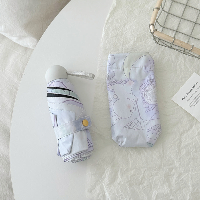Damen Faltbarer Regenschirm mit floralem Minimalismus Karnz