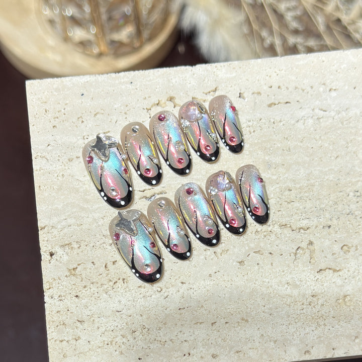 Dekoratives Artikulierendes Press-On Nagelset