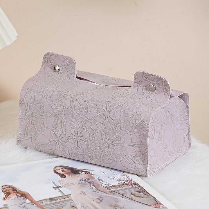 Elegante florale Spitzen-Taschentuchboxabdeckung
