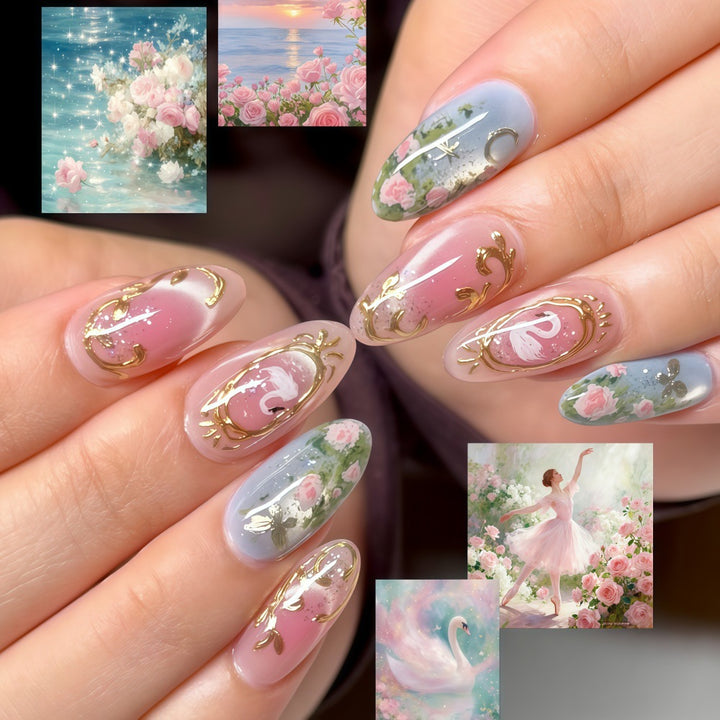 Elegante und verspielte Kunstnägel Karnz