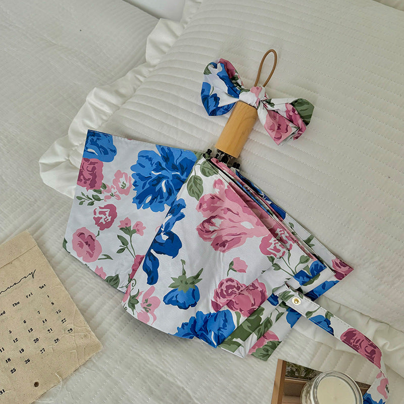 Damen Faltregenschirm mit hochwertigem Blumendesign Karnz