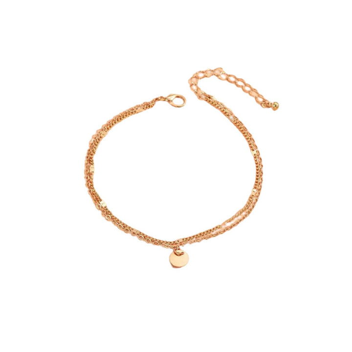 Gold Geschichteter Charm Fußkette Karnz