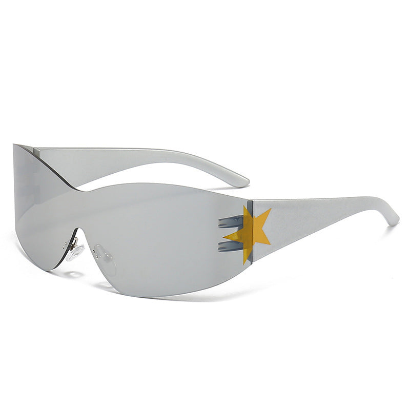 Sleek Shield Sonnenbrille mit Sternelement Karnz