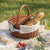 Damen Picknickkorb mit romantischem Karomuster und herausnehmbarem Futter Karnz