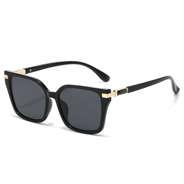Oversized Quadratische Rahmen Sonnenbrillen mit goldenen Akzenten Karnz