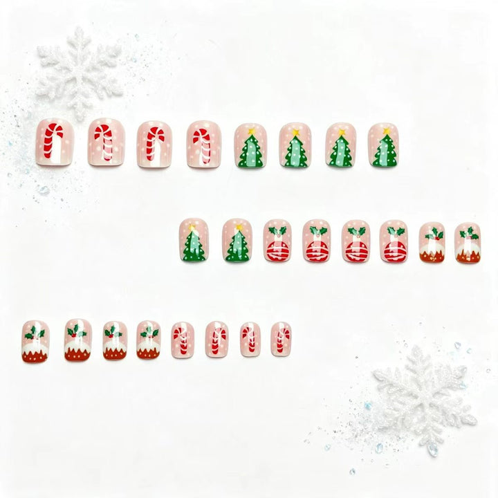 Kunstnägel mit Festlichem Weihnachtsdesign Karnz