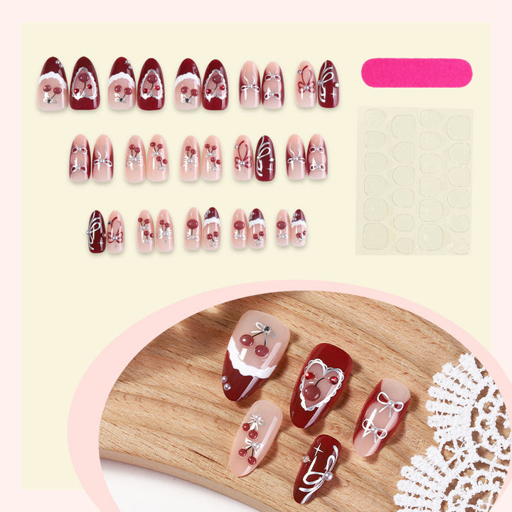 Festliches Dekoratives Press-On Nagelset Karnz