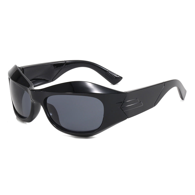 Damen Retro-Sonnenbrille im trendigen Schilddesign Karnz
