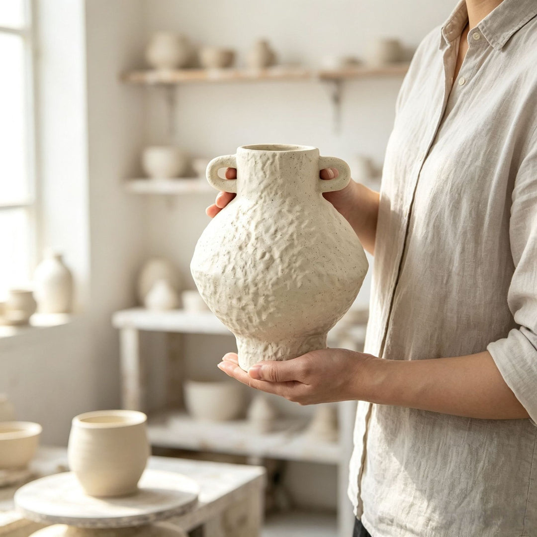 Strukturierte Keramische Dekorative Vase