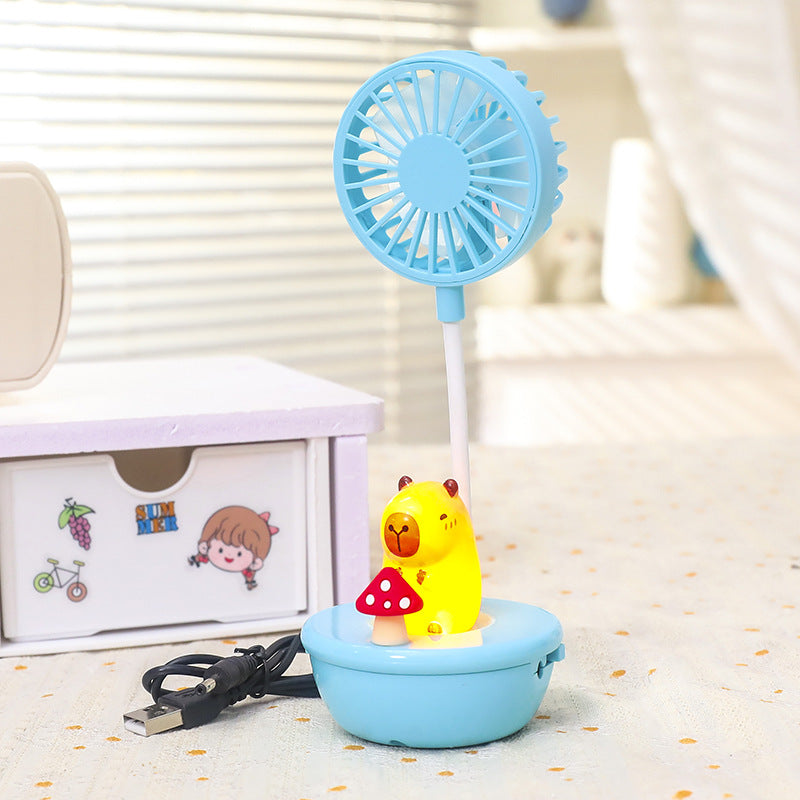 Damen Tragbarer USB Ventilator mit integrierter LED-Lampe und niedlichem Panda-Design Karnz