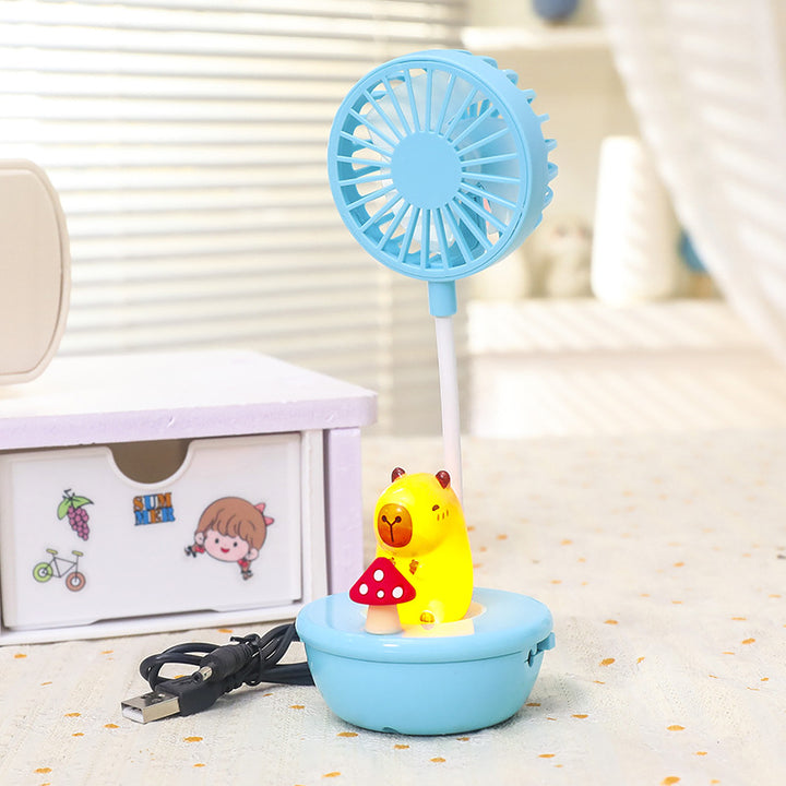 Damen Tragbarer USB Ventilator mit integrierter LED-Lampe und niedlichem Panda-Design Karnz