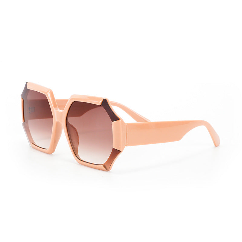 Damen modische Sonnenbrille mit facettiertem Rahmen Karnz