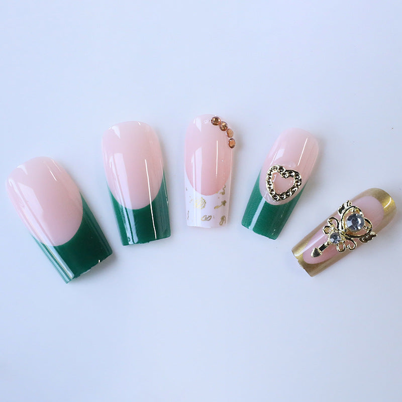 Luxuriöse Acryl-Nagelkunst-Verstärkungen mit Edelsteinakzenten Karnz